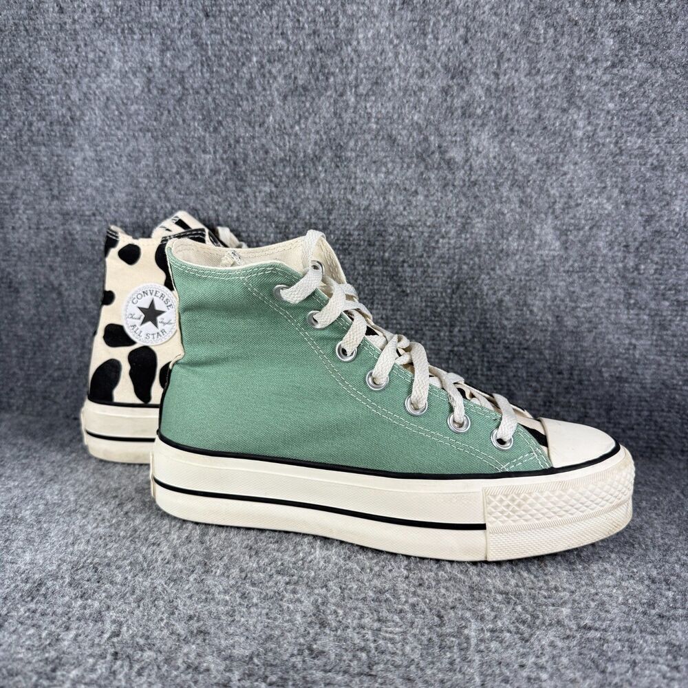 Converse Chuck Taylor All Star Lift Womens 6 Shoes Green Cow Platform Sneakers